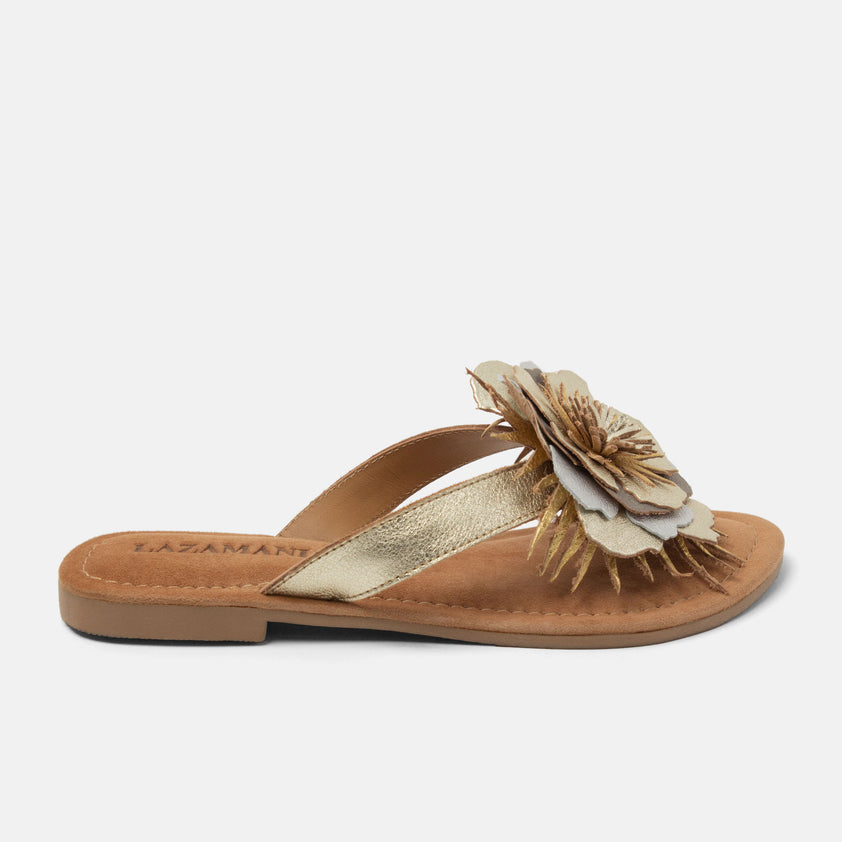Hilde Women's Leather Slippers Gold