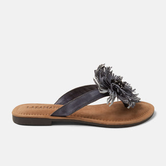Roza Women's Leather Slippers Black