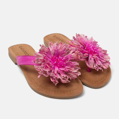 Roza Women's Leather Slippers Pink