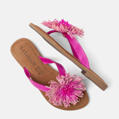 Roza Women's Leather Slippers Pink