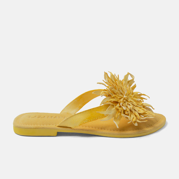 Cynthia Women's Leather Slippers Yellow