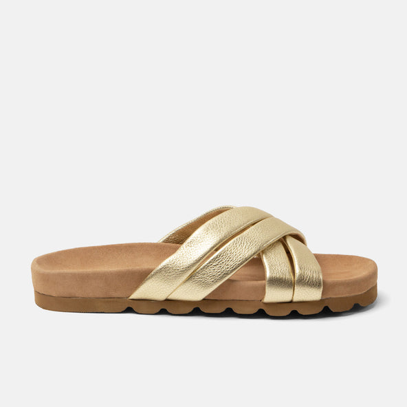 Lee Women's Leather Slippers Gold