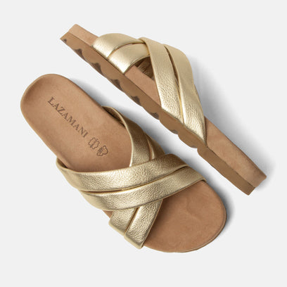 Lee Women's Leather Slippers Gold