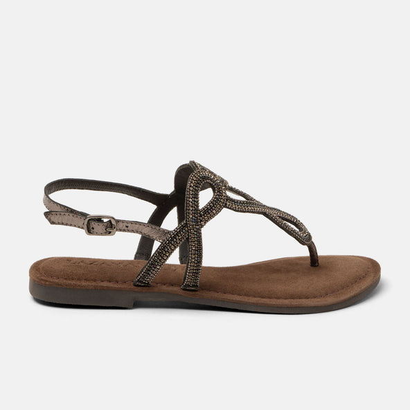 Luus Women's Leather Sandals Pewter