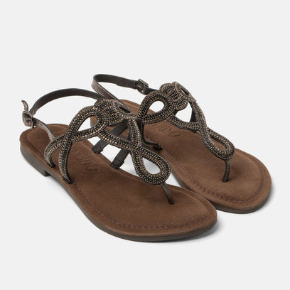Luus Women's Leather Sandals Pewter