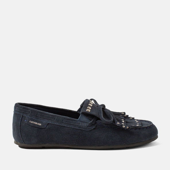 Belle Women's Suede Mocassins Navy