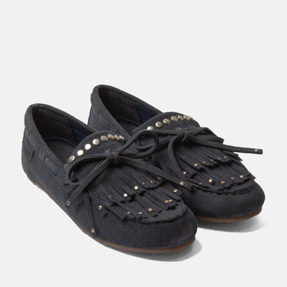 Belle Women's Suede Mocassins Navy