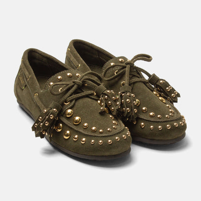 Stella Women's Suede Mocassins Green