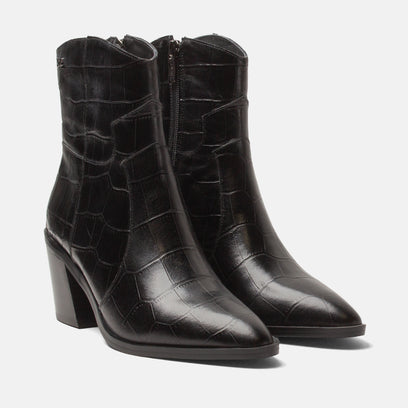 Ot Women's Ankle Boots Leather Black