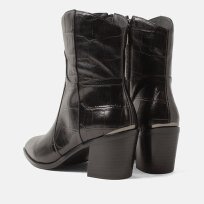 Ot Women's Ankle Boots Leather Black