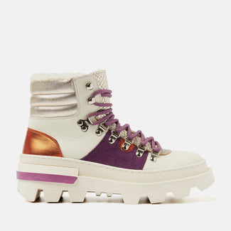 Vere Women's Leather Hiking Boots Purple