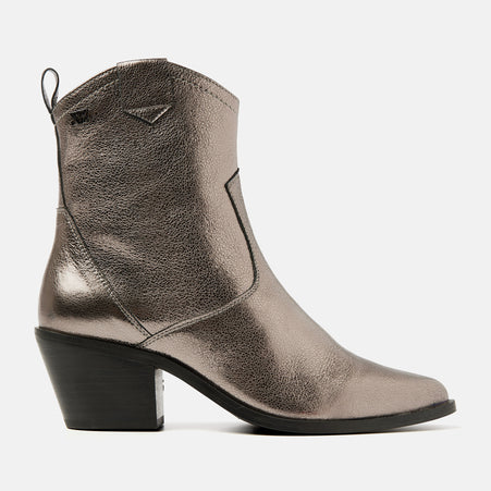 Ambre Women's Leather Ankle Boots Pewter