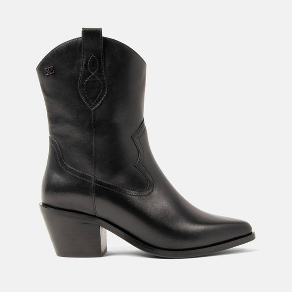 Lu Women's Leather Cowboy Boots Black