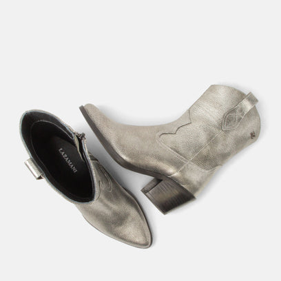 Lu Women's Leather Cowboy Boots Silver