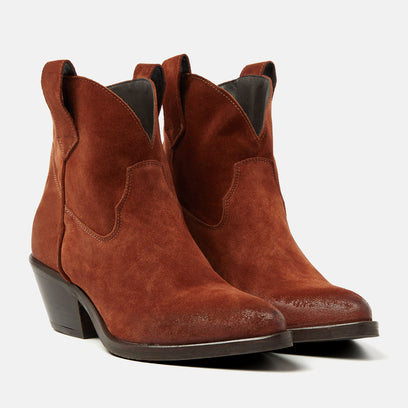 Gigi Women's Suede Ankle Boots Rust