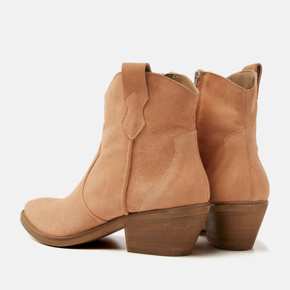 Arianna Women's Suede Ankle Boots Apricot