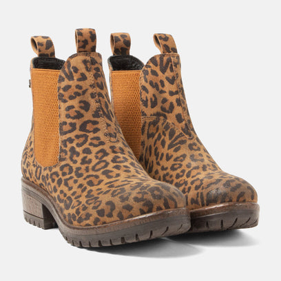 Mia Women's Suede Chelsea Boots Tan/Leo
