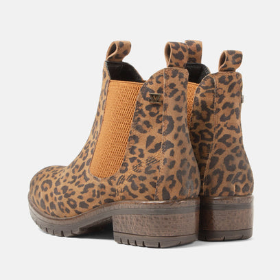 Mia Women's Suede Chelsea Boots Tan/Leo