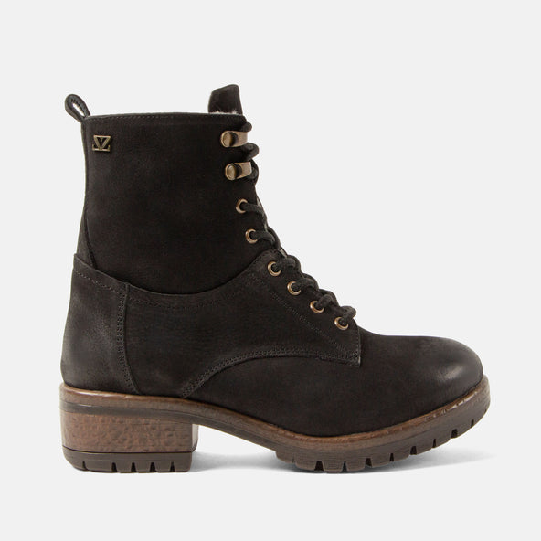 Kia Women's Leather Lace-up Boots Black