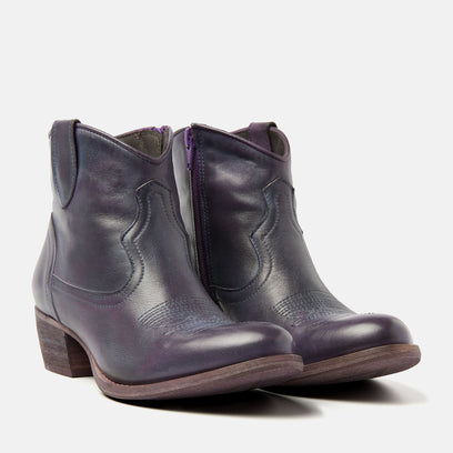 Fleur Women's Leather Western Boots Purple