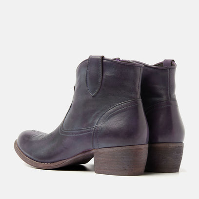 Fleur Women's Leather Western Boots Purple