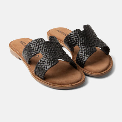 Flor Women's Slippers Leather Black