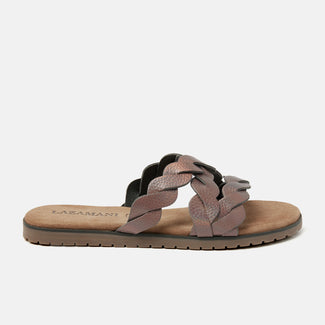 Eden Women's Leather Slippers Pewter