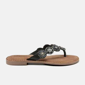 Soe Women's Leather Slippers Black
