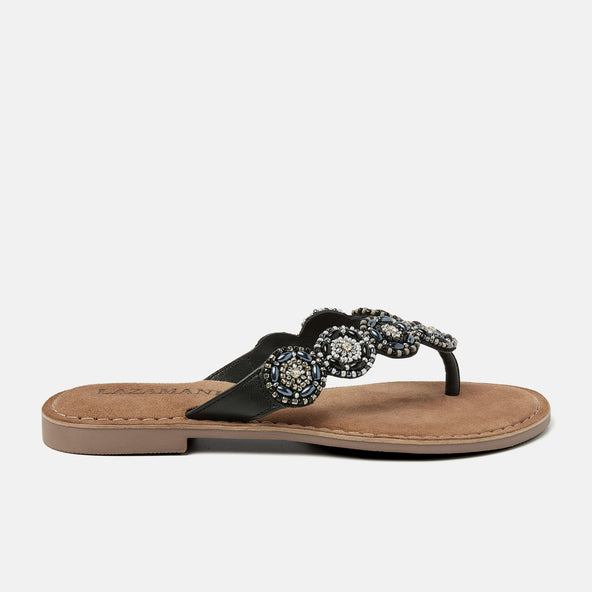 Soe Women's Leather Slippers Black