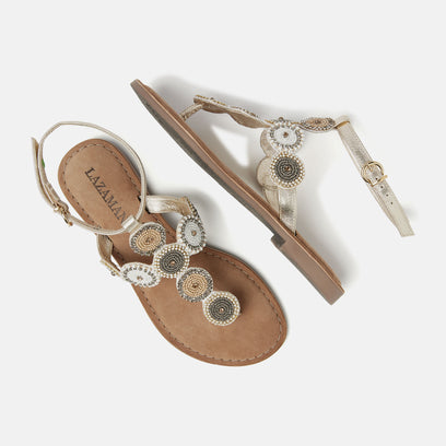 Harper Women's Leather Sandals Off-White