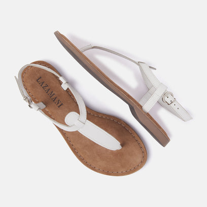 Iris Women's Leather Sandals White