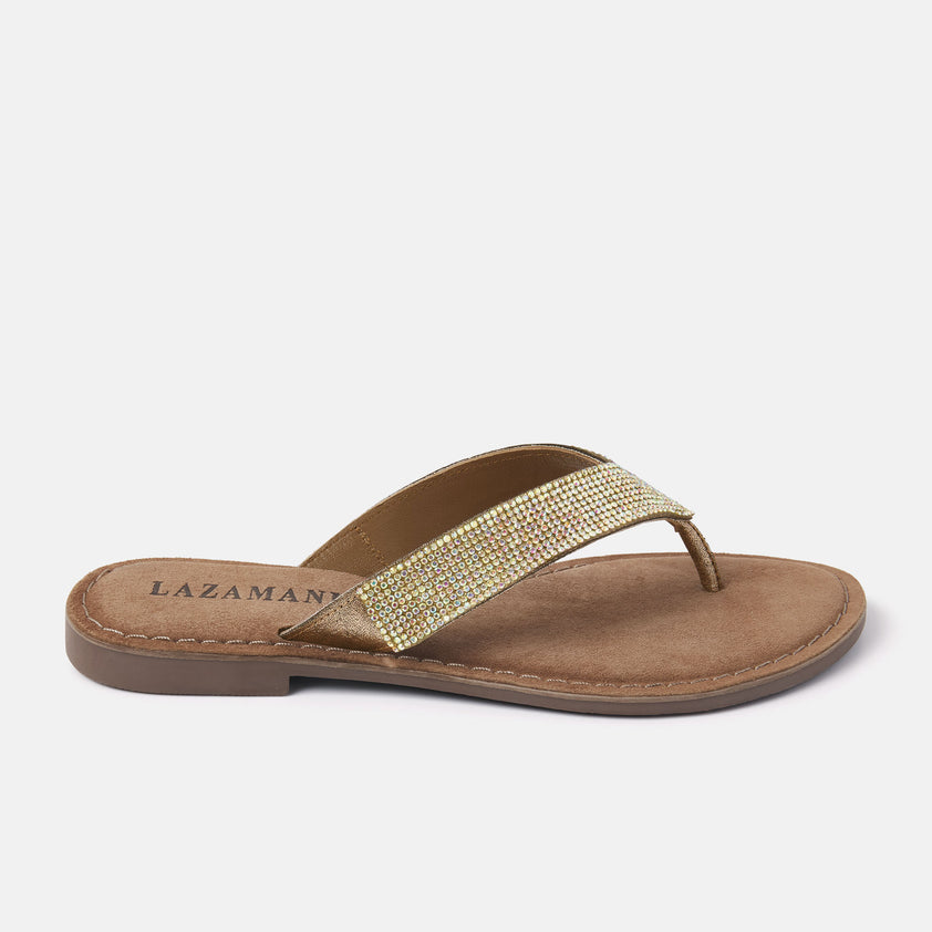 Ilja Women's Leather Slippers Gold