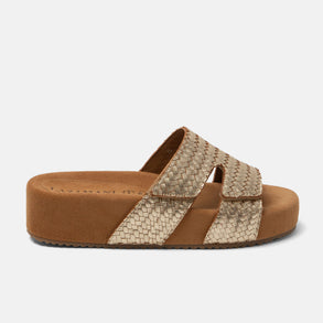 Mille Women's Leather Slippers Gold