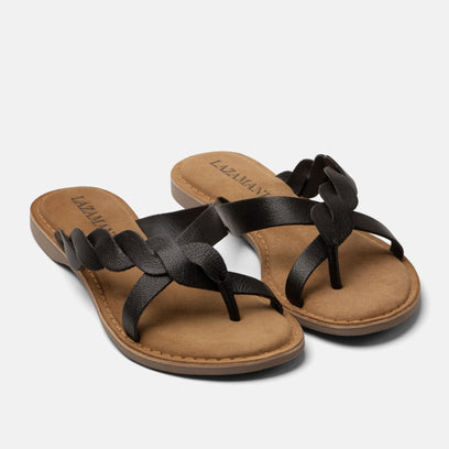 Avi Women's Leather Slippers Black