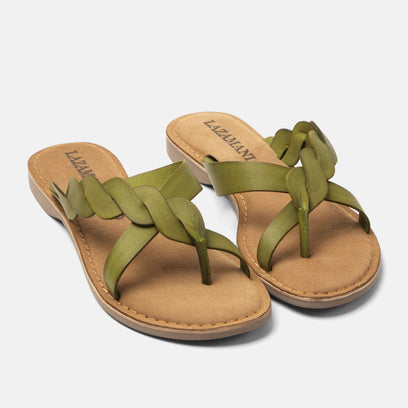 Avi Women's Leather Slippers Green