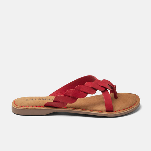 Avi Women's Leather Slippers Red