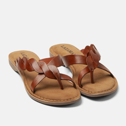 Avi Women's Leather Slippers Tan