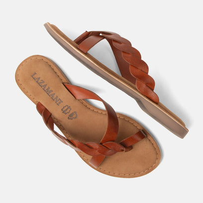Avi Women's Leather Slippers Tan