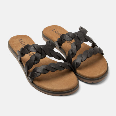 Edsi Women's Leather Slippers Black