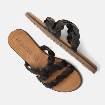 Edsi Women's Leather Slippers Black