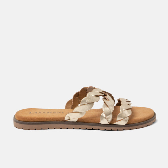 Edsi Women's Leather Slippers Gold