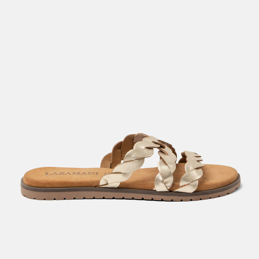 Edsi Women's Leather Slippers Gold