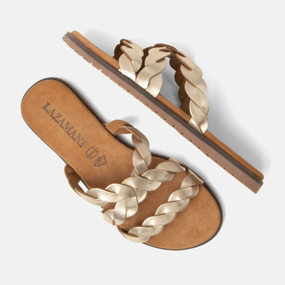 Edsi Women's Leather Slippers Gold