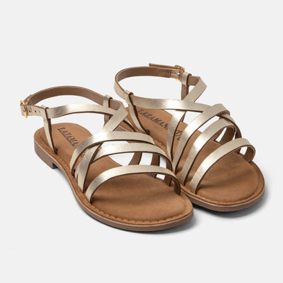 Zuza Women's Leather Sandals Gold