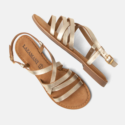 Zuza Women's Leather Sandals Gold