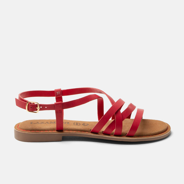 Zuza Women's Leather Sandals Red
