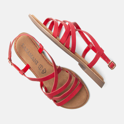Zuza Women's Leather Sandals Red