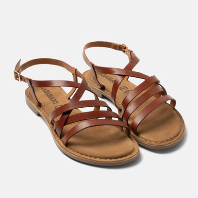 Zuza Women's Leather Sandals Tan