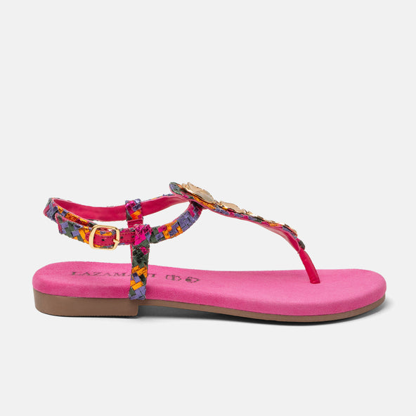Lynn Women's Leather Sandals Fuxia