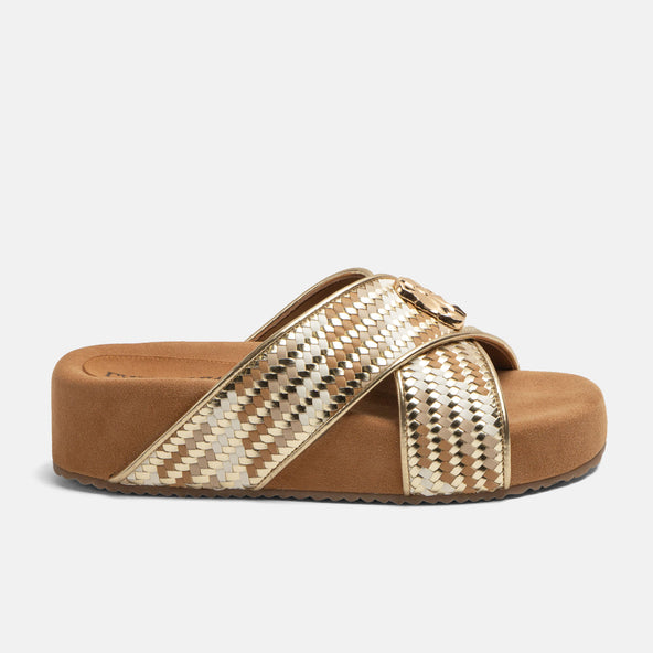 Lizzy Women's Leather Slippers Beige